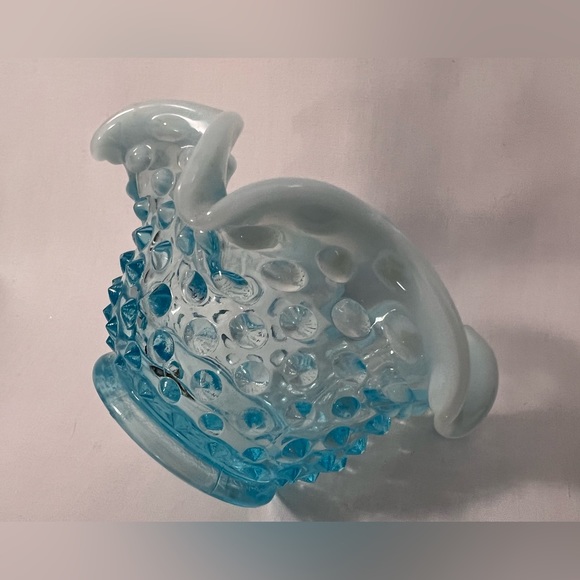 Fenton Hobnail Blue Crimped Small Bowl - Picture 4 of 7